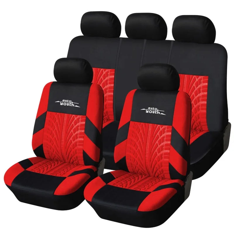 Car Seat Covers Full Set Car Seat Protector Auto Seat Covers Polyester Fabric Universal Fits Most Cars Covers Orange